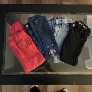 14 pairs of Little Girls Jeans, Leggings, Sweats and Jeggies